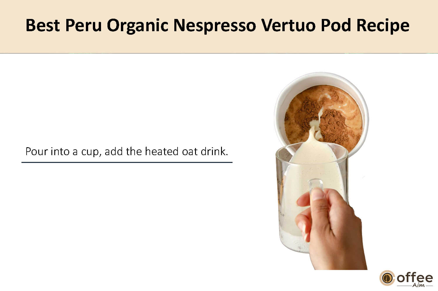 In this image, I elucidate the preparation instructions for crafting the finest Peru Organic Nespresso Vertuo coffee pod.