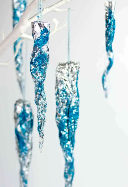 Sparkly foil icicles