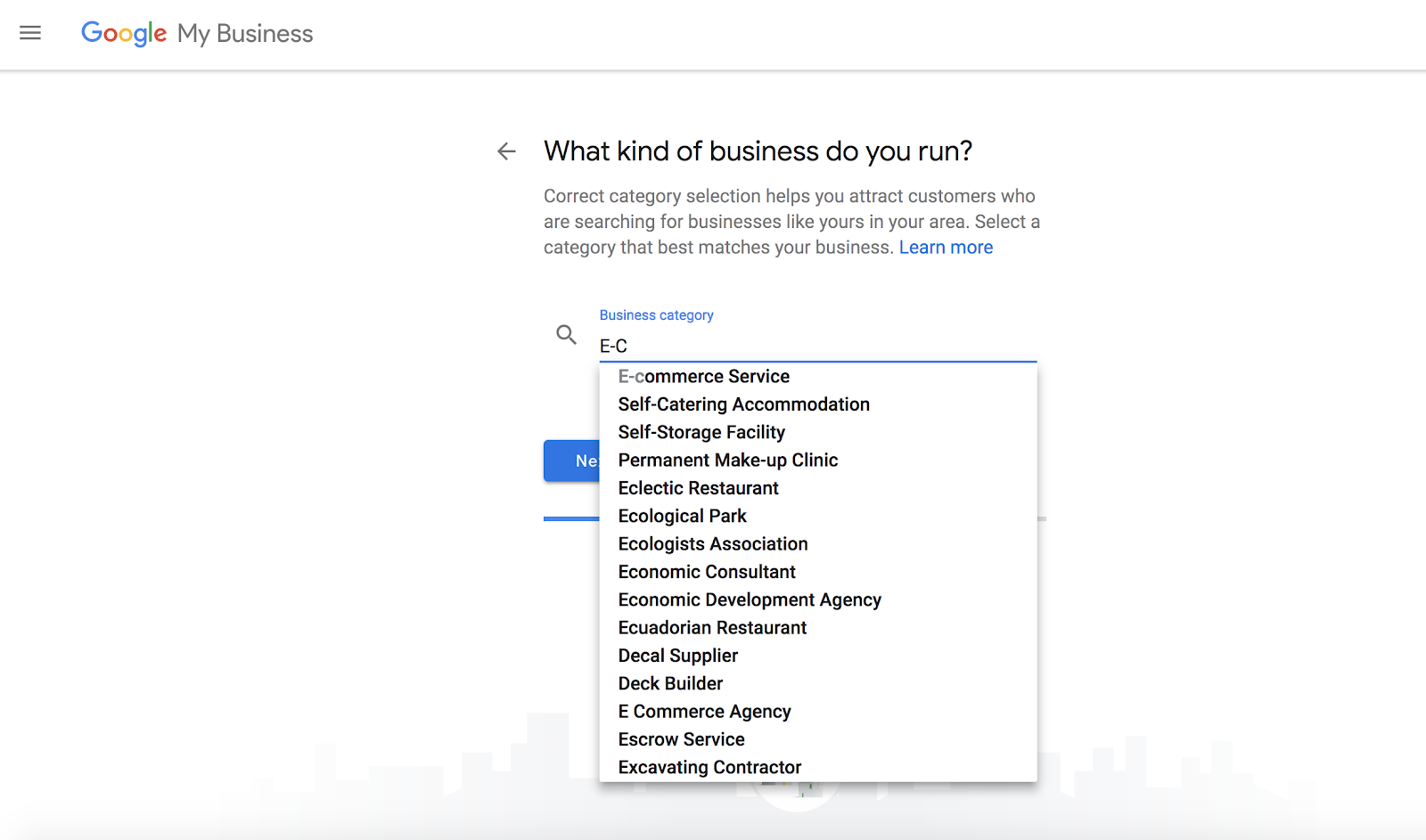 Example business categories for your google my business account Google My Business