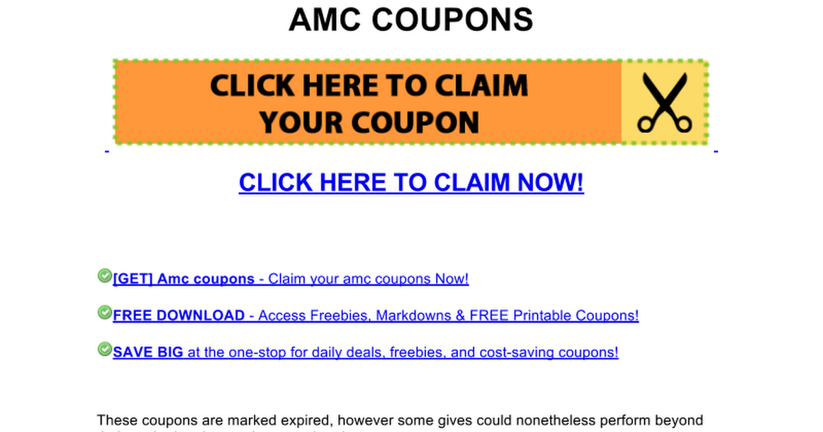 amc coupons Google Docs