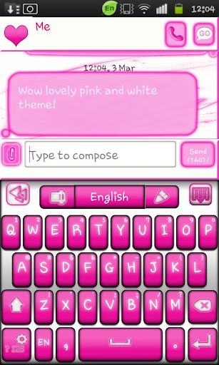 Go Keyboard Pink and White apk