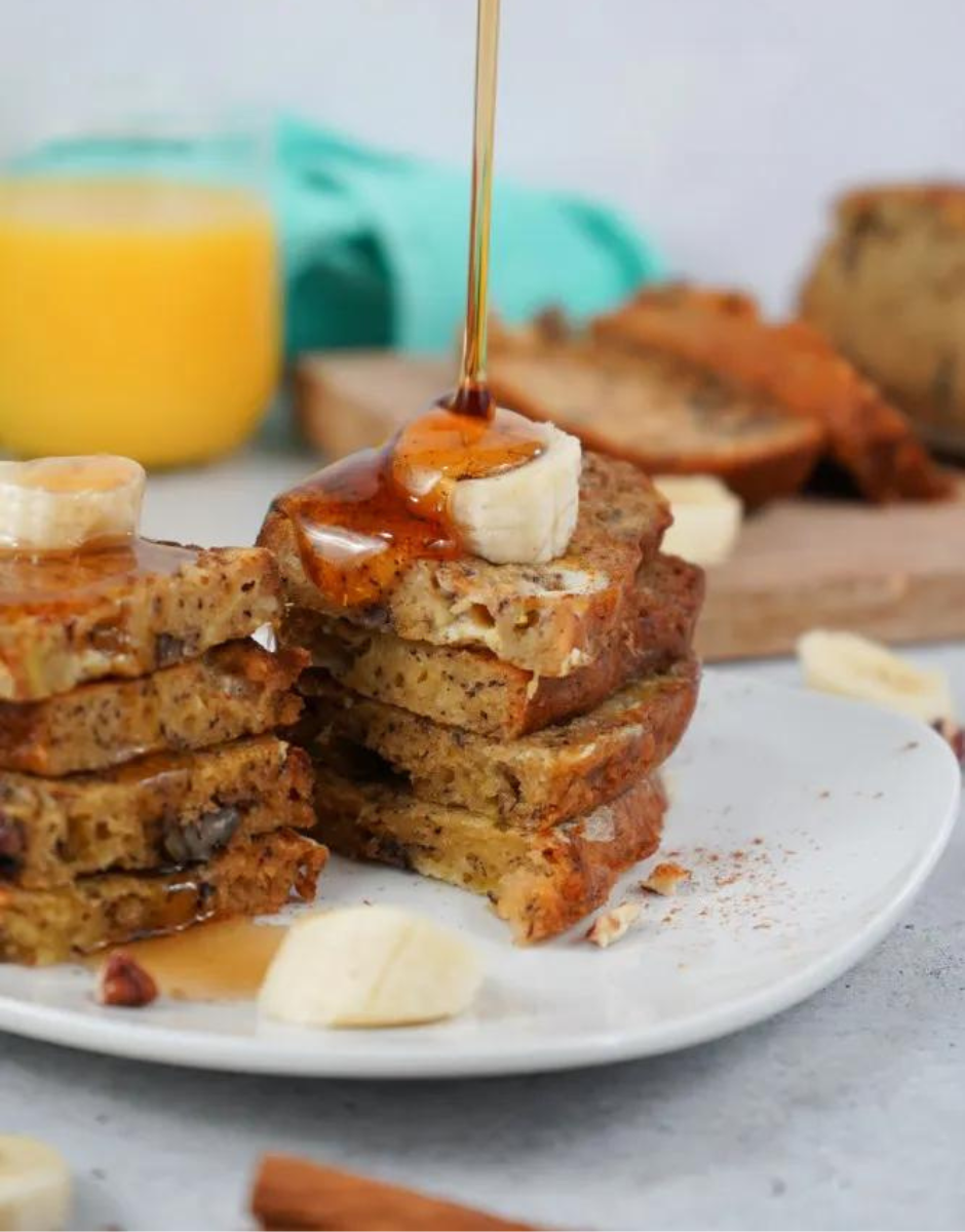 Decadent Banana Nut Bread French Toast