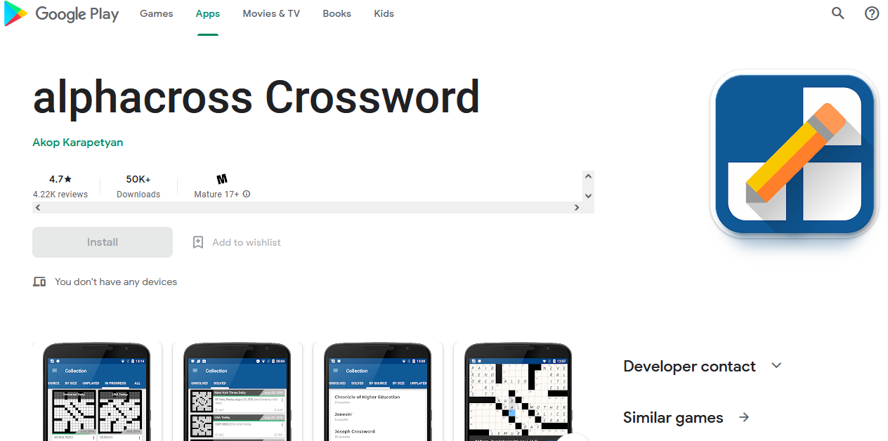 crossword tracker app_Alphacross