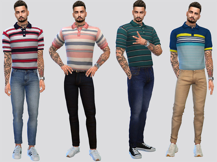 Tucked Polo Shirts for Golf / Sims 4 CC