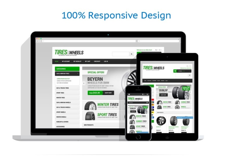 Wheels & Tires Responsive Magento theme