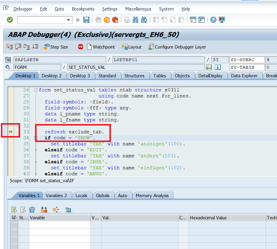 Edit SAP Table in Debug Mode Using SE16