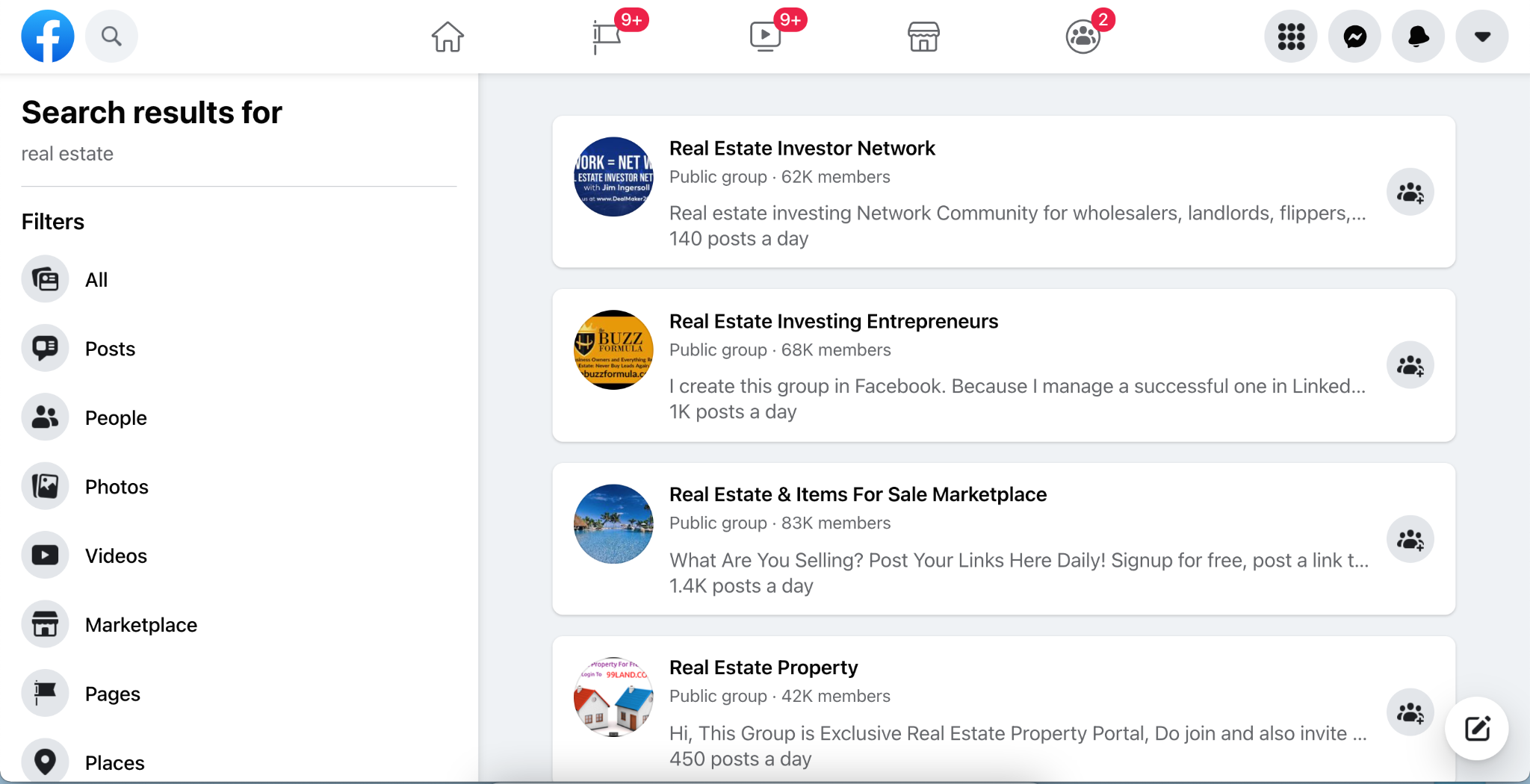 real estate facebook group