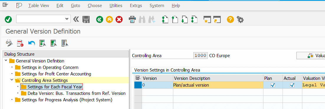 Maintain Version 0 in SAP