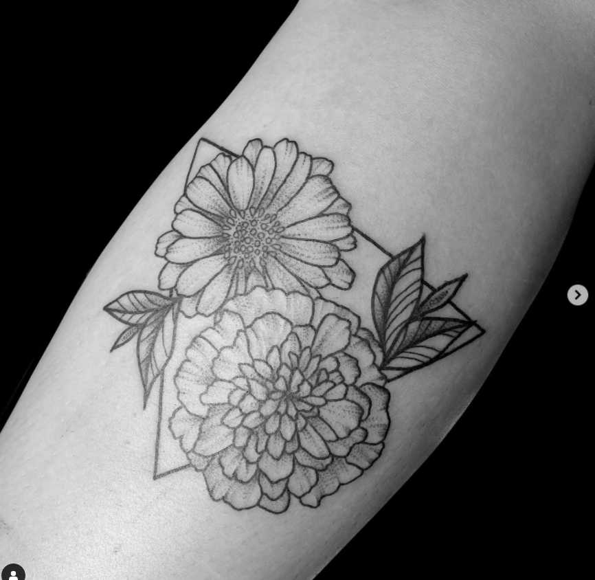 flower triangle tattoo