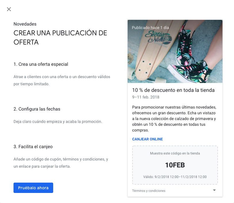 Cómo crear una publicación en GMB