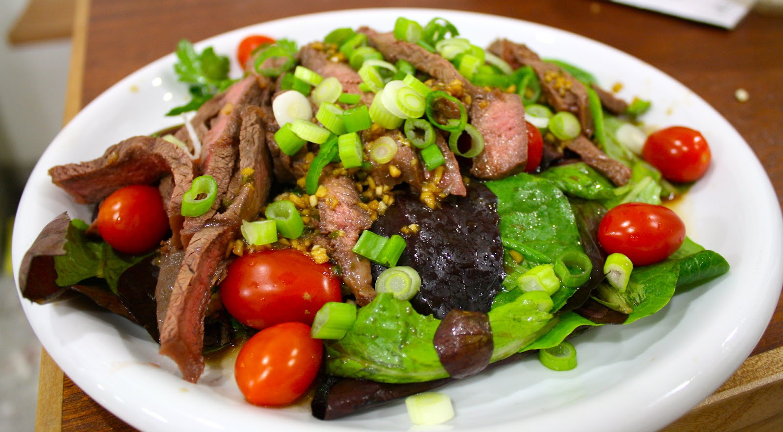 Steak Salad represents proper nutrition through meat, fruit and vegetables for optimal health to increase fertility.