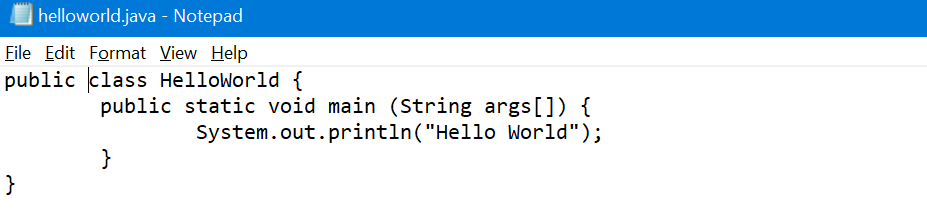 hello world Notepad