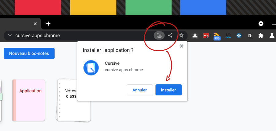 Installer Google Cursive sur Chromebook