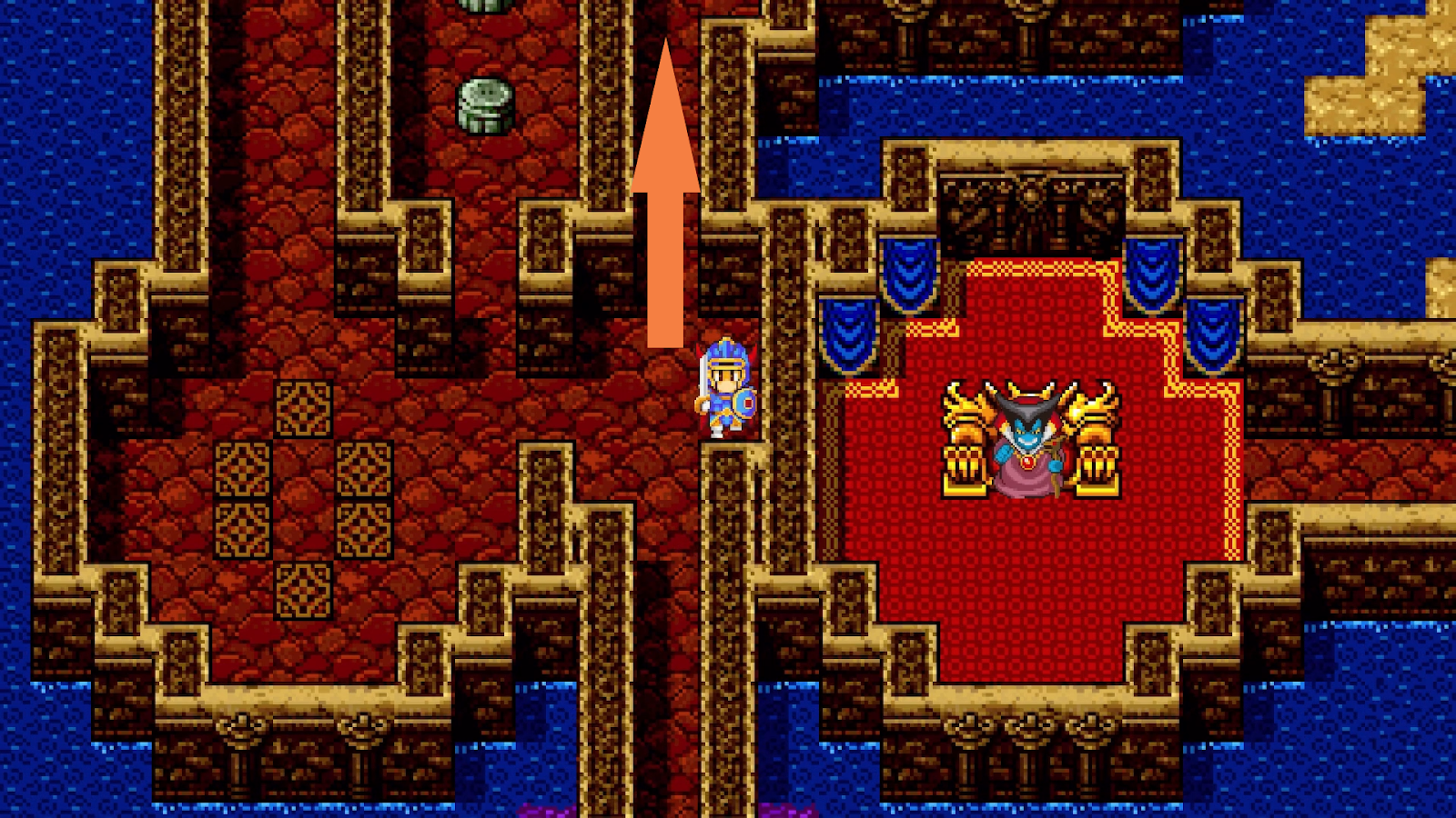 Head this way for the treasure room. | Dragon Quest 1
