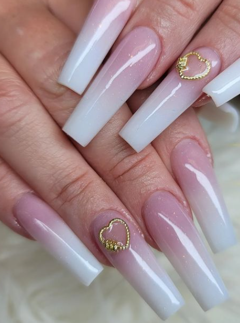 Love is pure ombre coffin nail designs