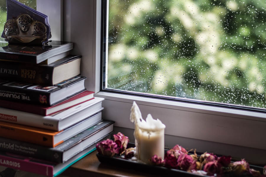 Picture of a Window With Rain Drops