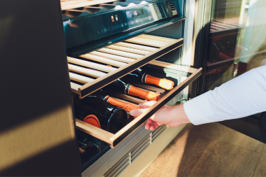 wine storage cooler fridge luxury kitchen remodel custom built michigan