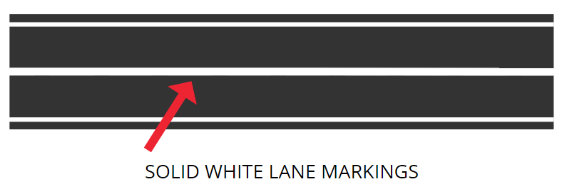 Solid white lane markings
