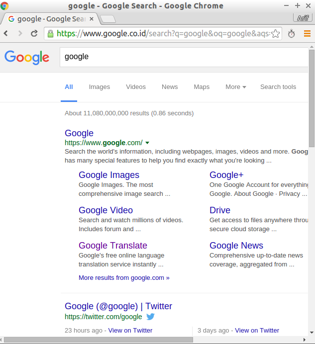 testing the installed chrome on linux