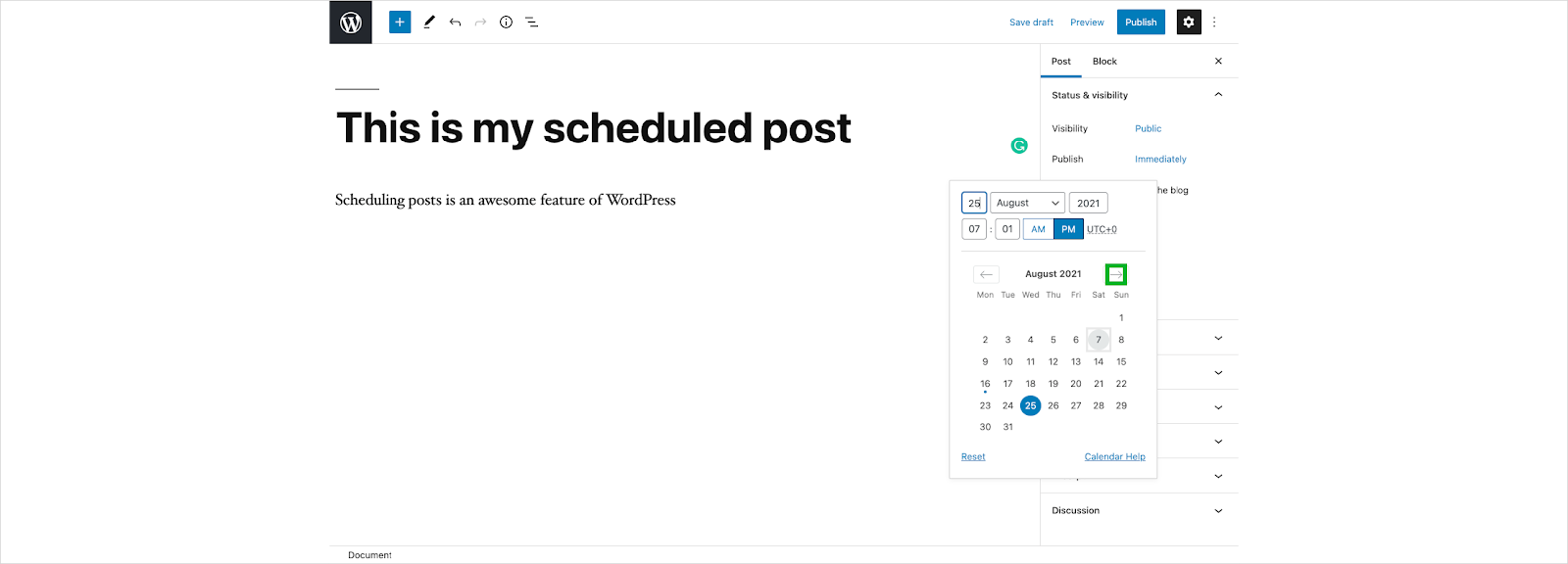 Setting the WordPress Publish Date