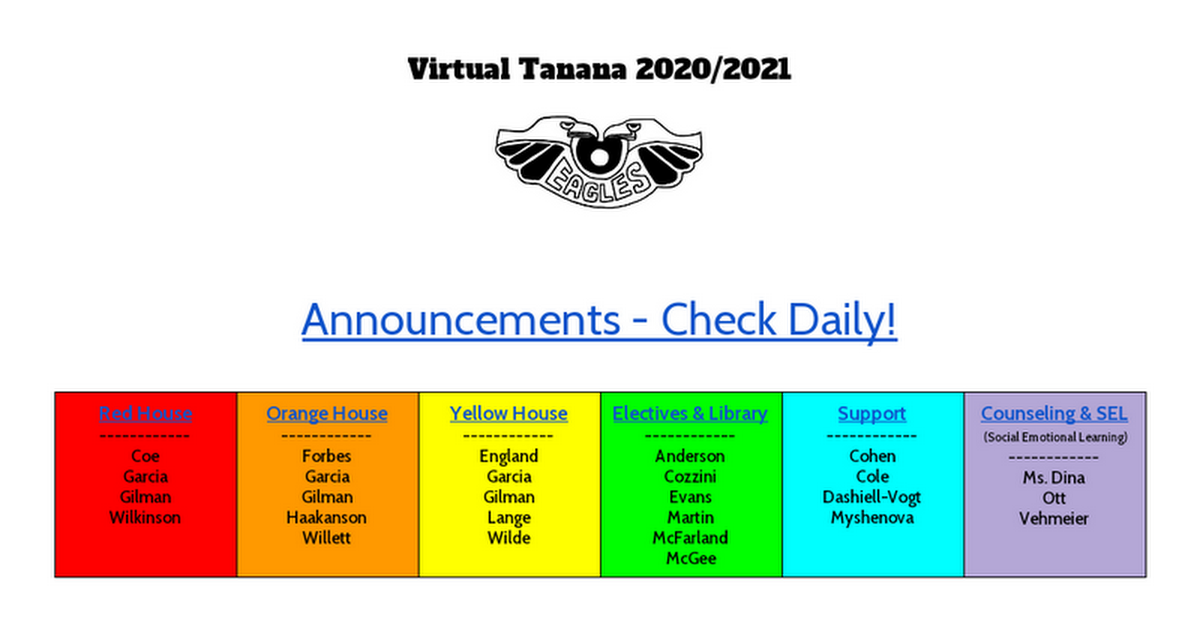 Virtual Tanana 2020/2021 (bit.ly/virtualtanana)