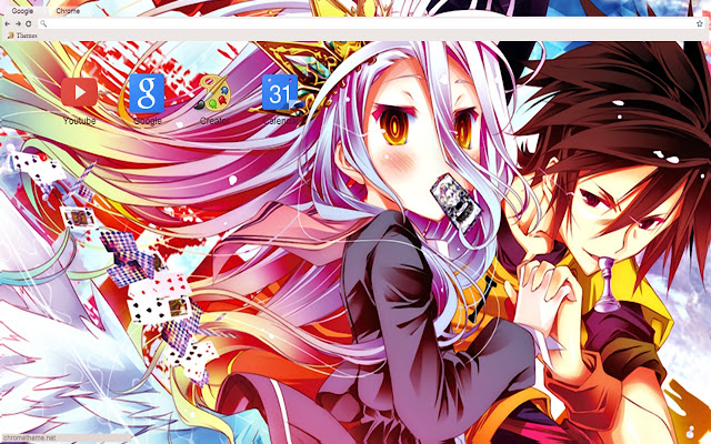 No Game No life Sora Shiro theme 1366x768 screenshot