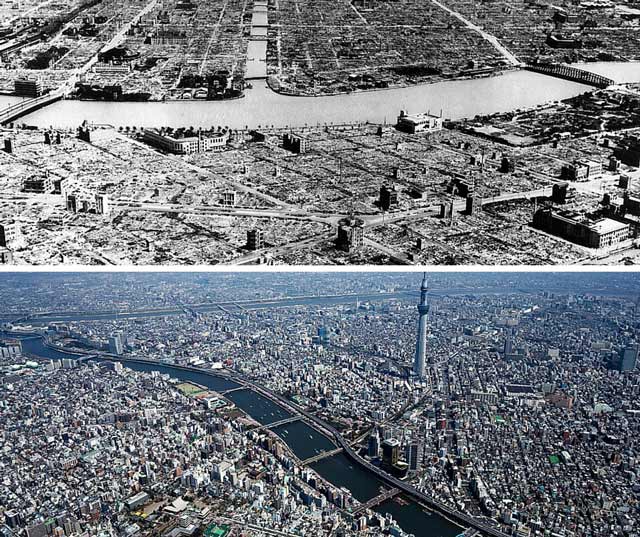 Perubahan Tokyo dari masa ke masa. Sumber: http://www.dailymail.co.uk/home/index.html
