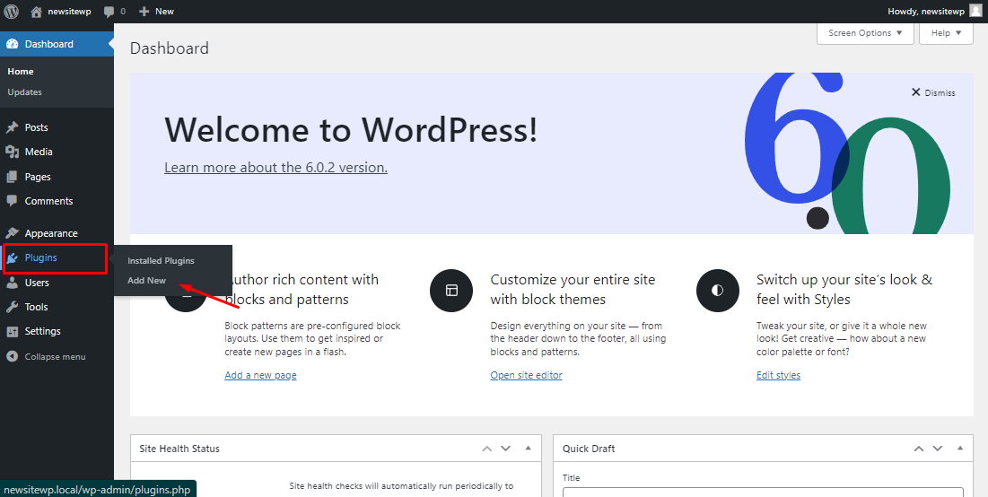 Add new plugins - How to build a WordPress website for free