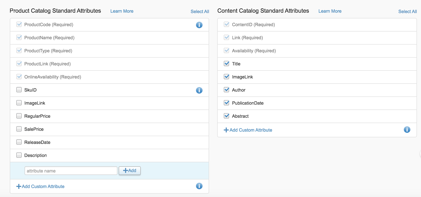 Product catalog standard