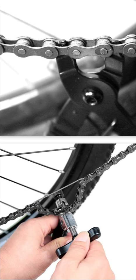 Use a master link plier tool to disconnect the master link of your mountain bike chain that is too short.