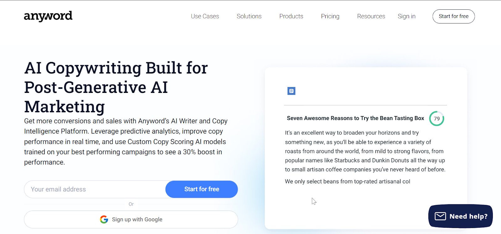 Anyword Homepage