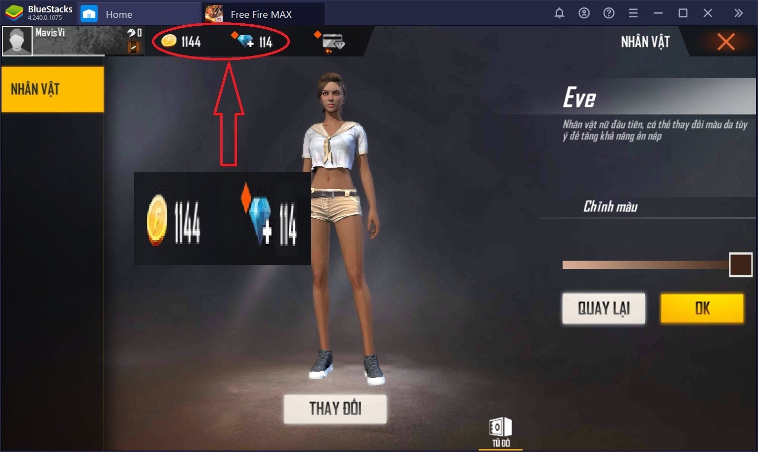 Vàng và kim cương trong game Free Fire