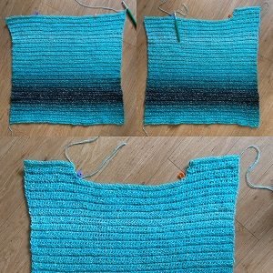 how to create the shoulders for the crochet sweater pattern
