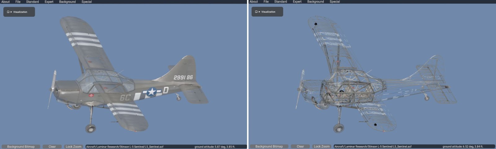 A screenshot of the plane maker in X-Plane 12.