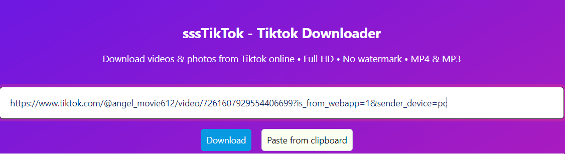 sssTiktok - Online Tiktok Downloader - Tiktok video download without  watermark HD quality