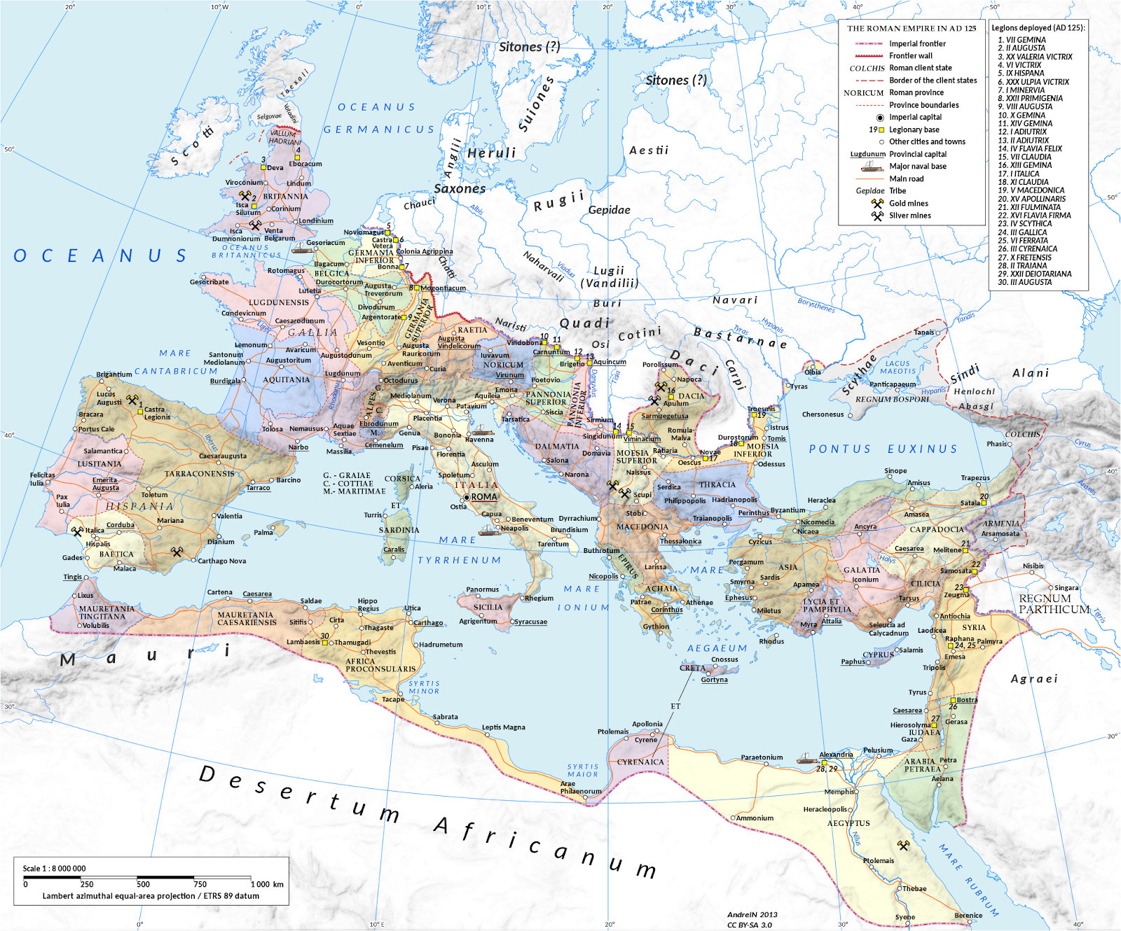 Når var Romerriket på sitt største?