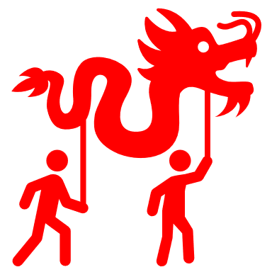 Dragon dance with solid fill