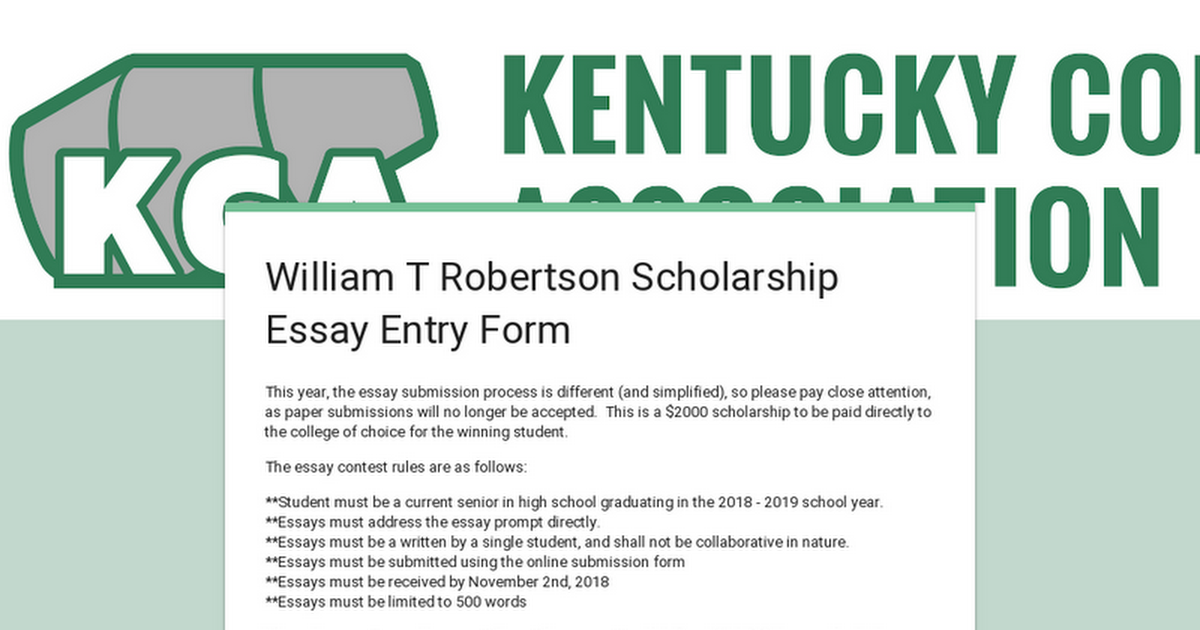 robertson scholarship essays