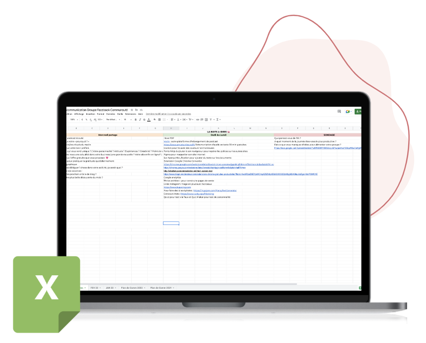 Boite à idées sur Google Sheet pour gagner du temps sur les réseaux sociaux