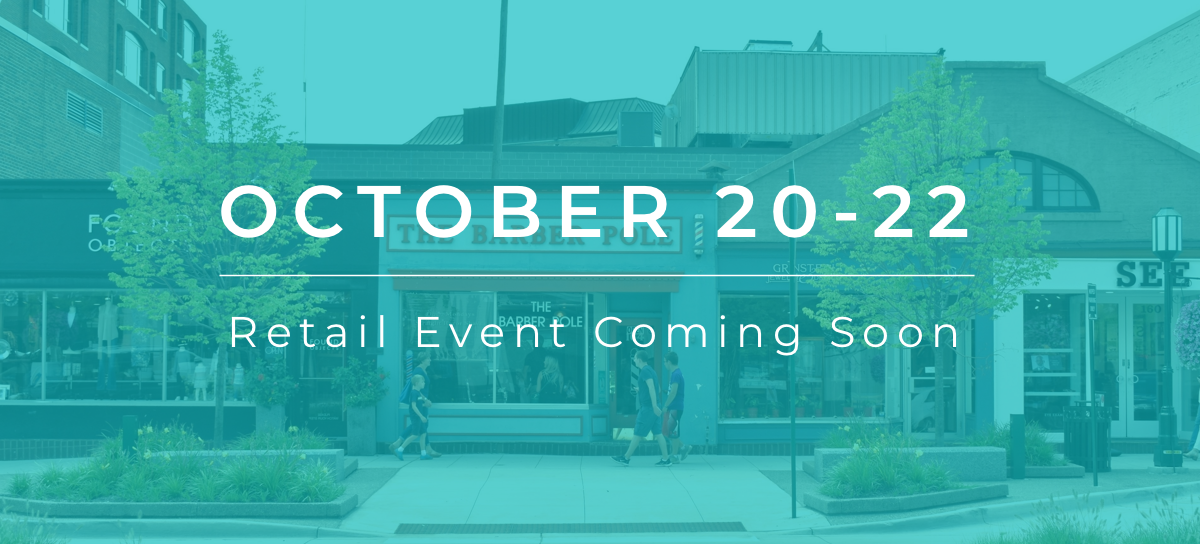 Graphic with overlay that reads "October 20-22: Retail event coming soon"
