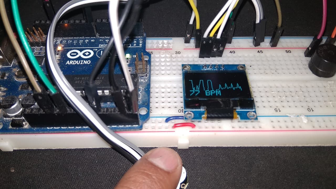 ECG Display using Pulse Sensor with OLED & Arduino