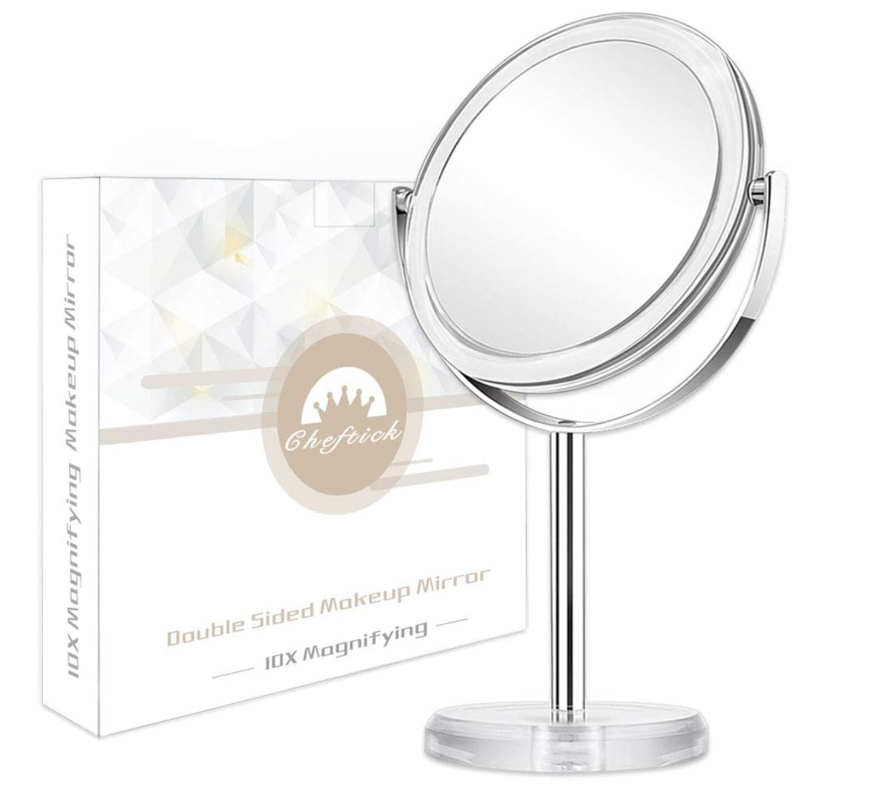 Cheftick Double Sided Tabletop Magnifying Makeup Mirror at Amazon