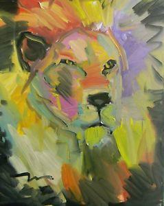 Image result for lion with tiger  oilpainting small size