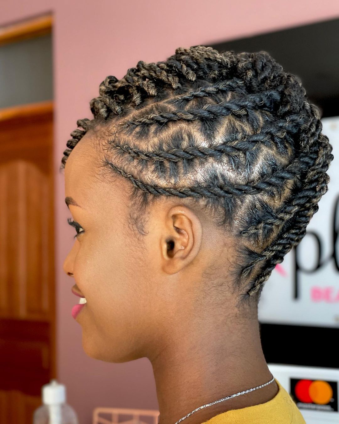 Mohawk Flat Twists with Frontal Two-Strand Curls