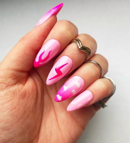 Pink World Ombre Nail Designs