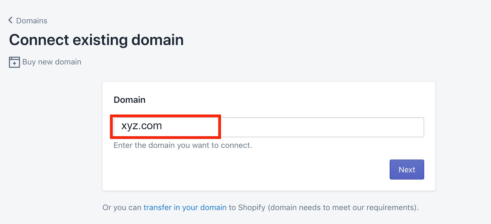 buy domain from shopify