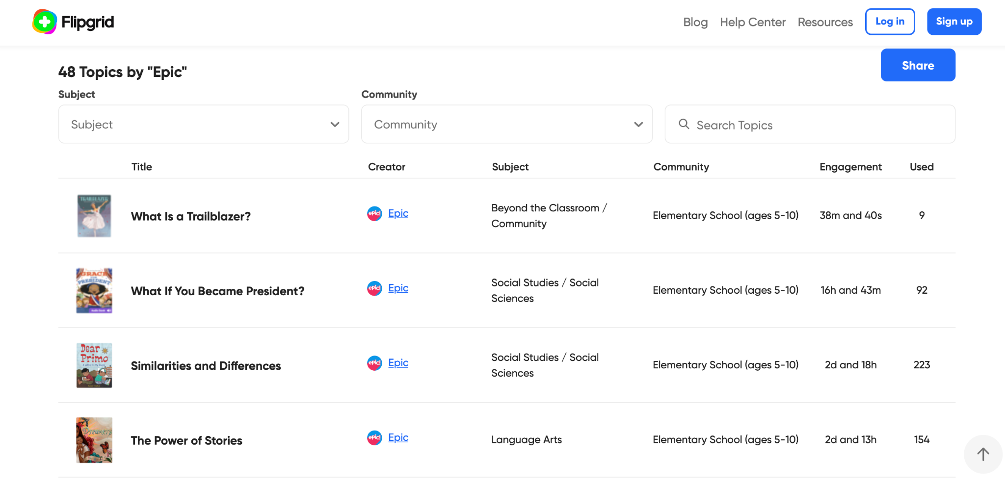 Flipgrid Discovery Library