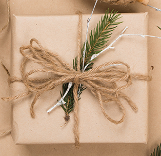 Parcel paper and twine makes an elegant looking gift