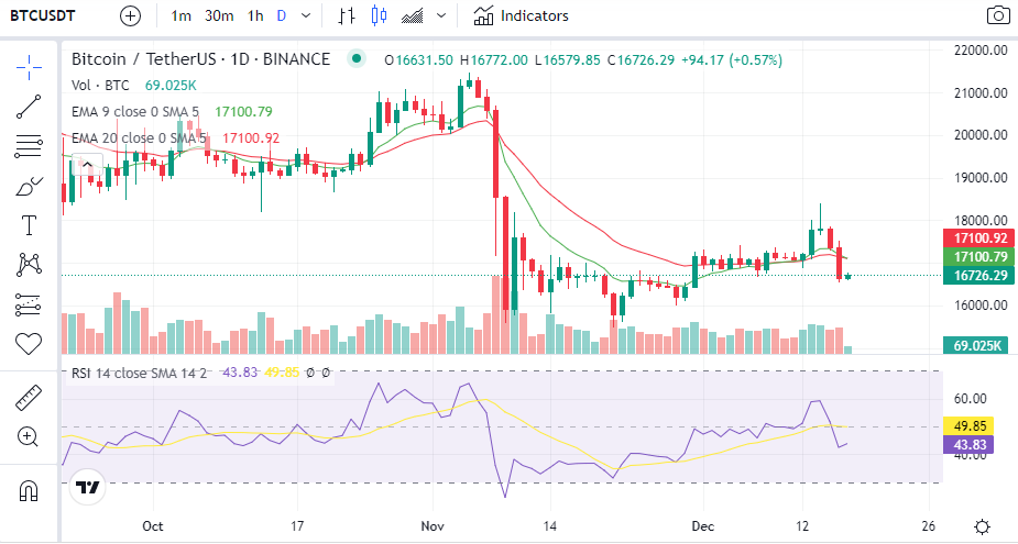 Daily chart BTC/USDT (Source: CoinMarketCap)