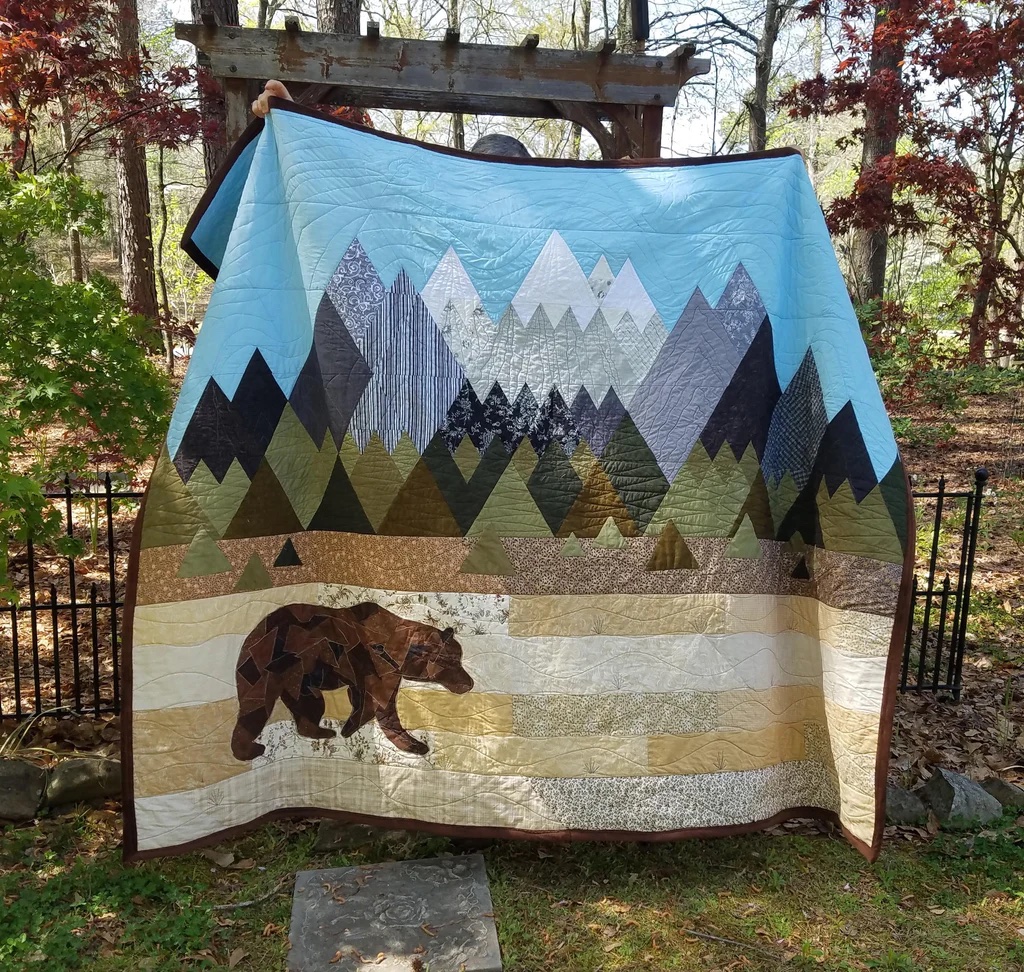 mountains and bear quilt mountain quilt pattern 